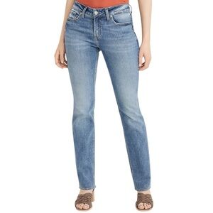 Silver Suki Straight Jeans Size 27 Vintage Medium Wash Curvy Mid-Rise